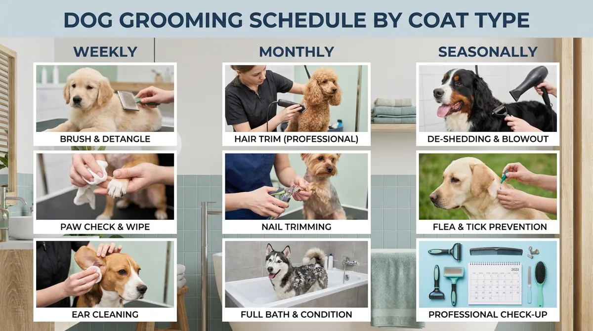 Dog grooming by coat type