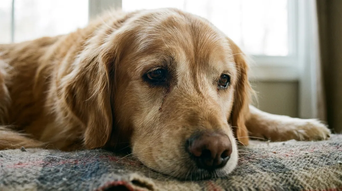 Dog showing concerned expression