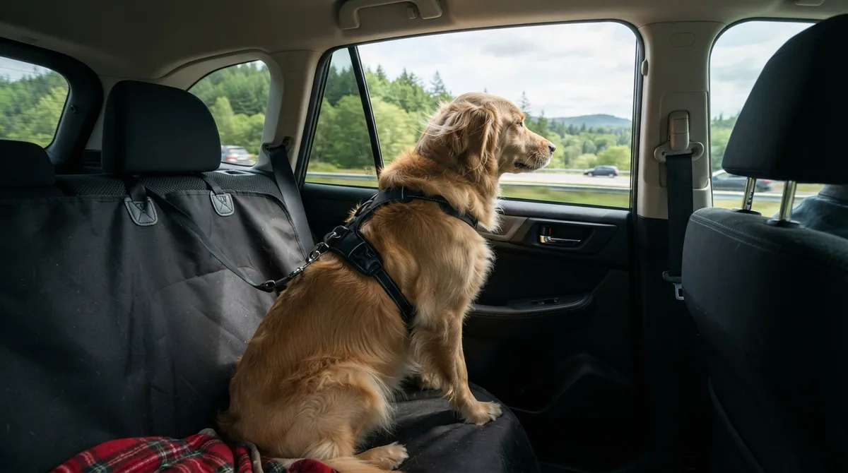 Dog sitting in car