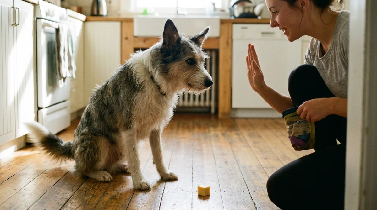 Dog training with food
