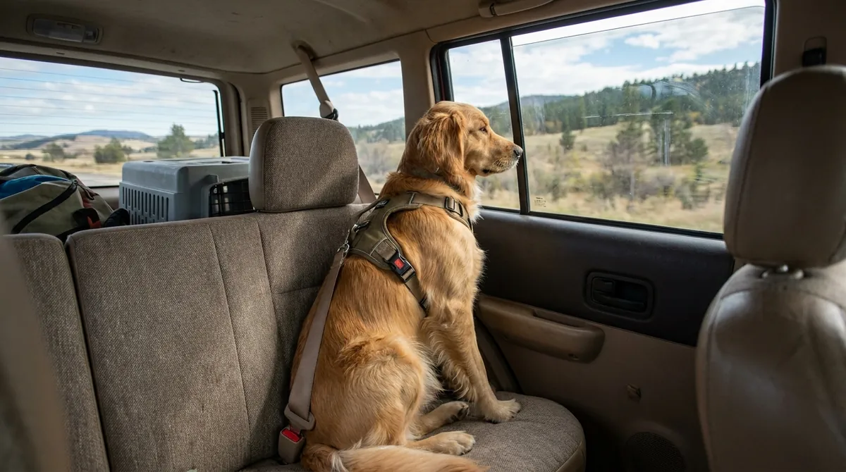 Dog traveling in car window