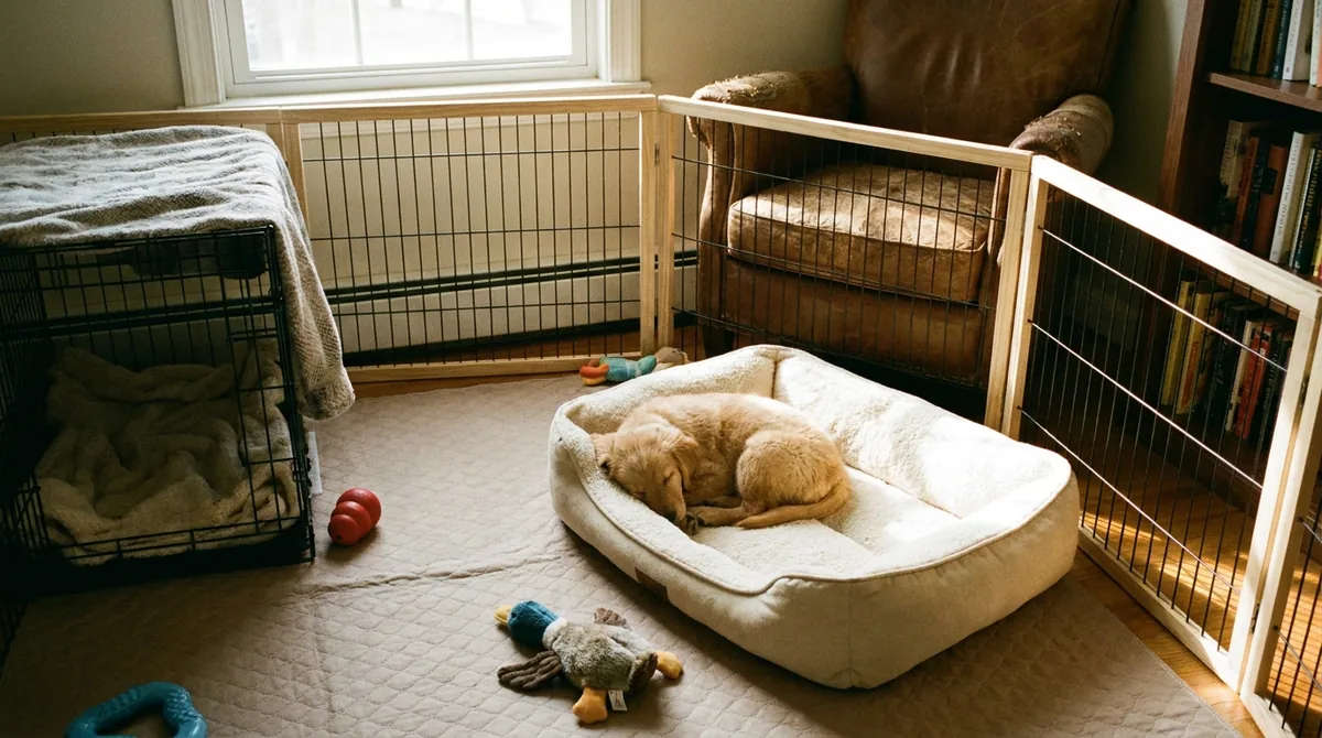 Puppy sleeping indoors