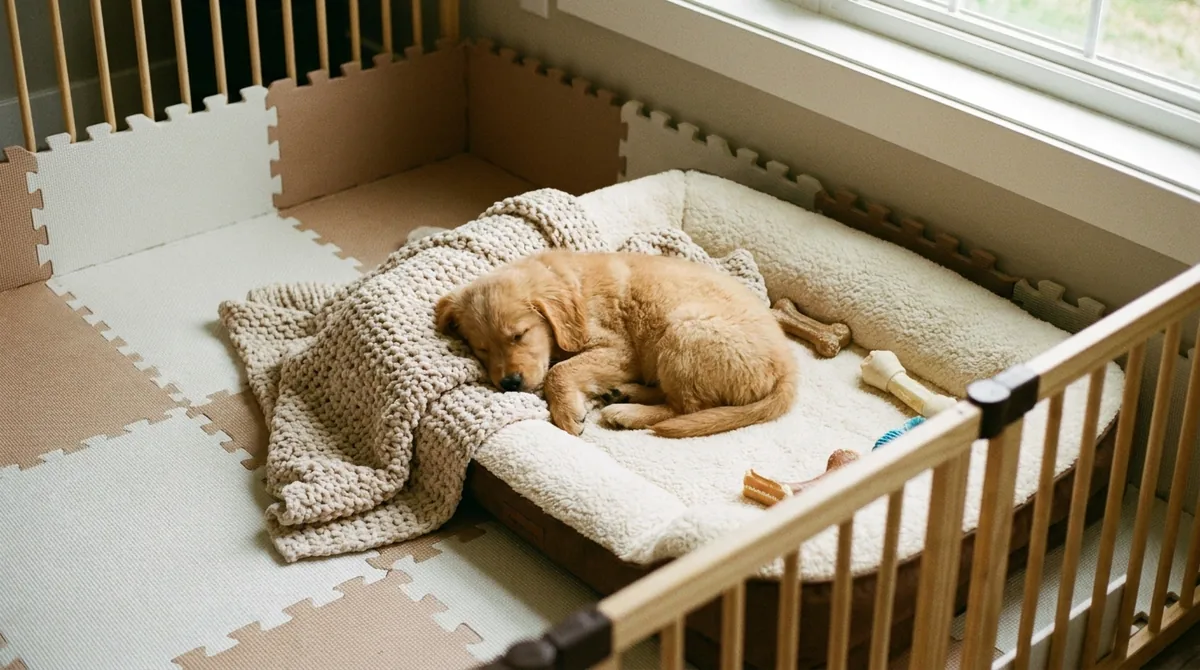 Small puppy sleeping peacefully